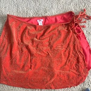 Aerie Orange Sparkling Sarong Swim Cover-Up